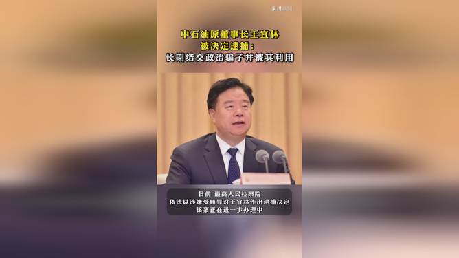 中石油原董事长王宜林出镜忏悔